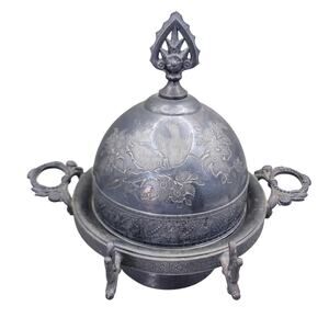 Antique Silverplate Butter Dome Meriden Silver Plate Co. Quadruple Plated